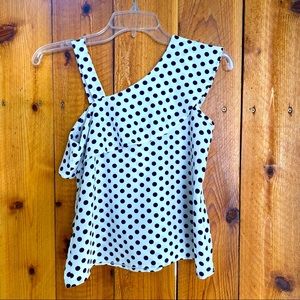 Monteau Ruffled Flounce Asymmetrical Shirt NWOT